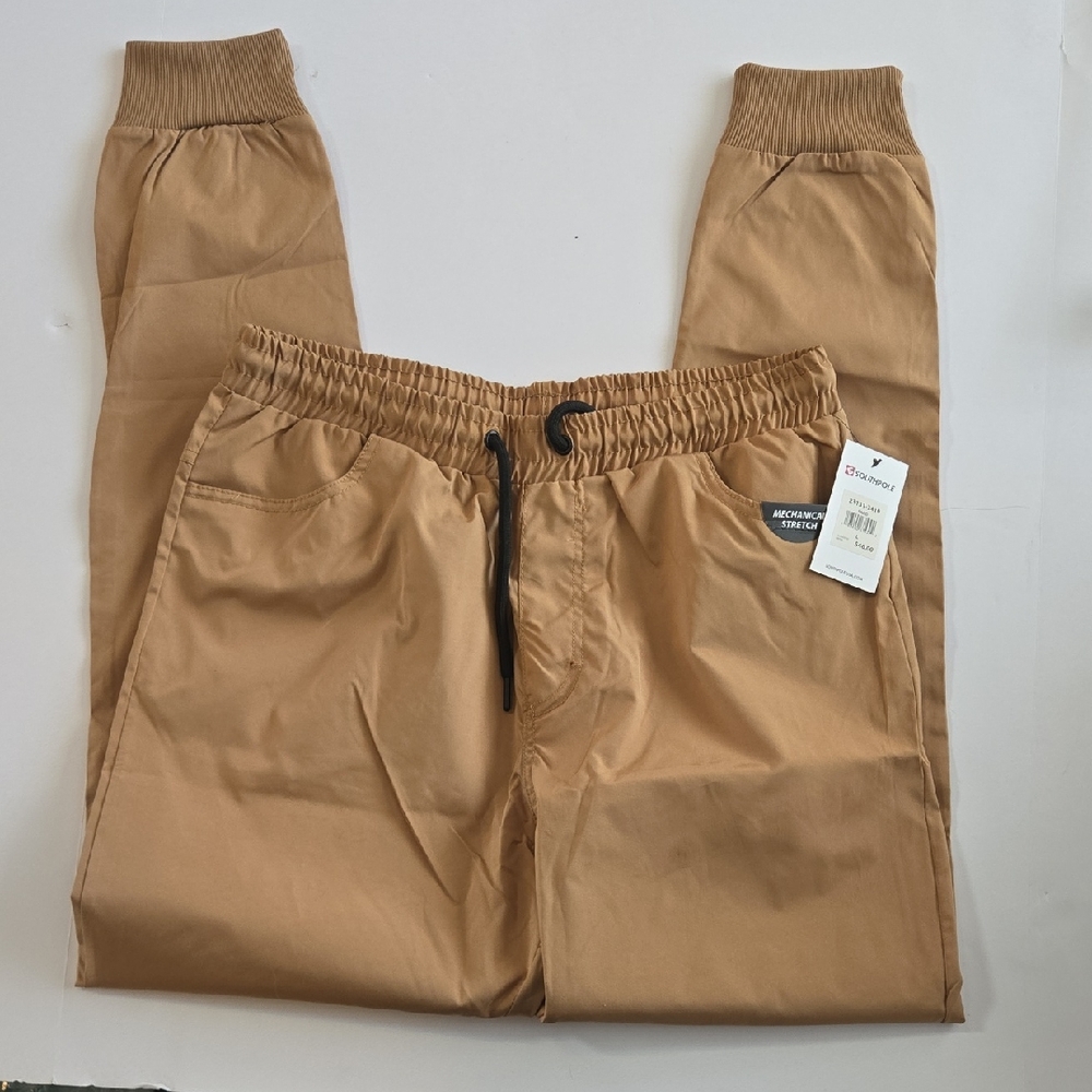 NWT South Pole Tan Mechanical Stretch Pants Size Large